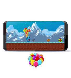 Balloons personalised platform game